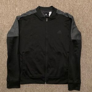 Adidas Men's Full Zip Black And Gray Sweatshirt